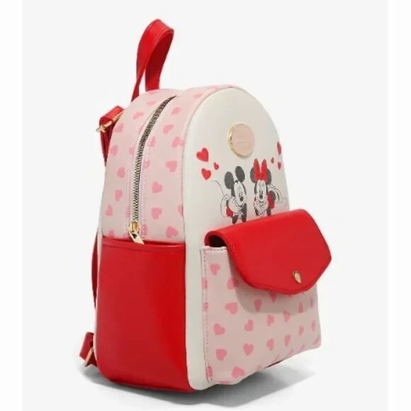 Her Universe Disney Mickey Mouse & Minnie Mouse Hearts Mini Backpack - Picture 2 of 4